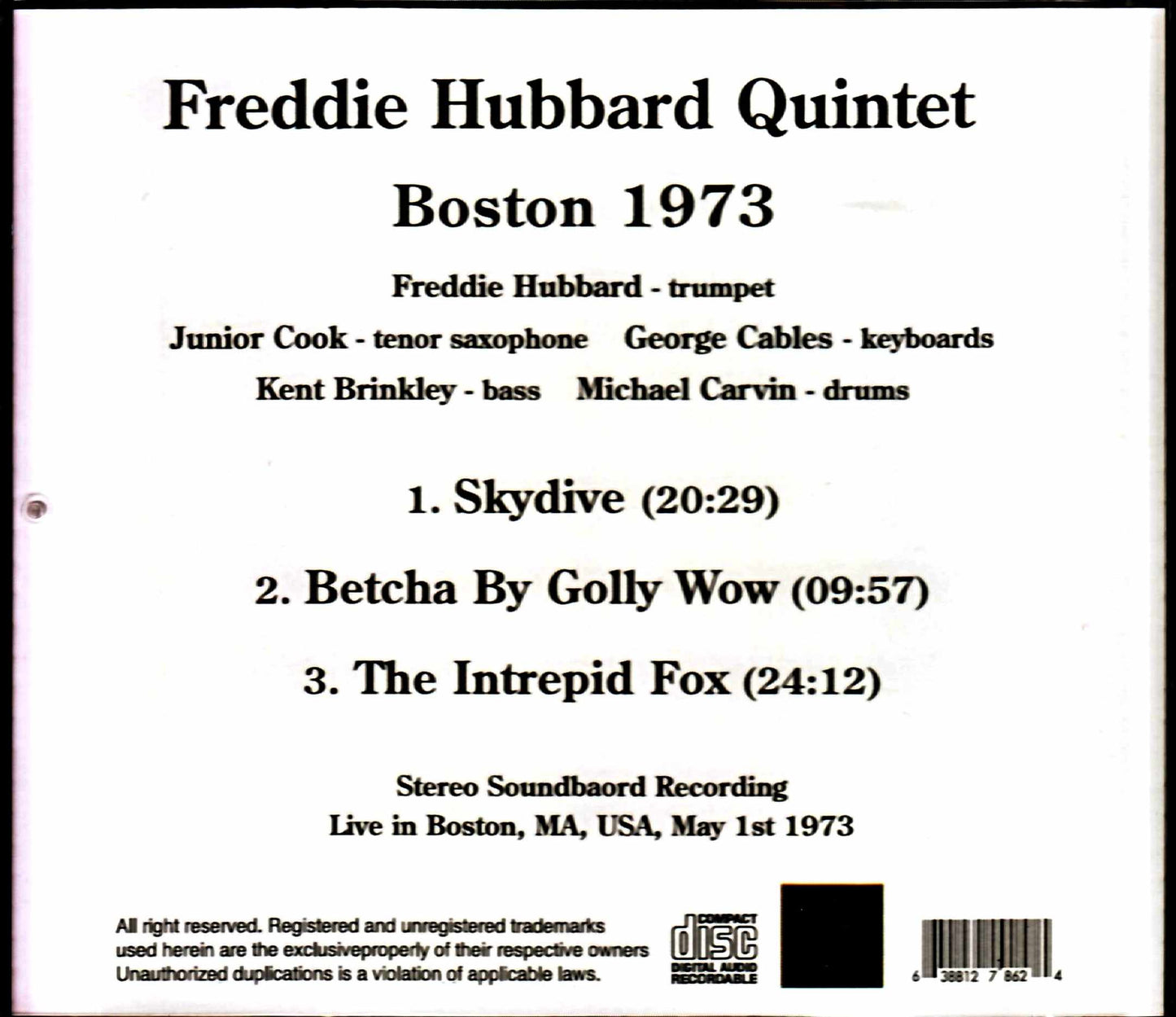 Freddie Hubbard Quintet/MA, USA 1973