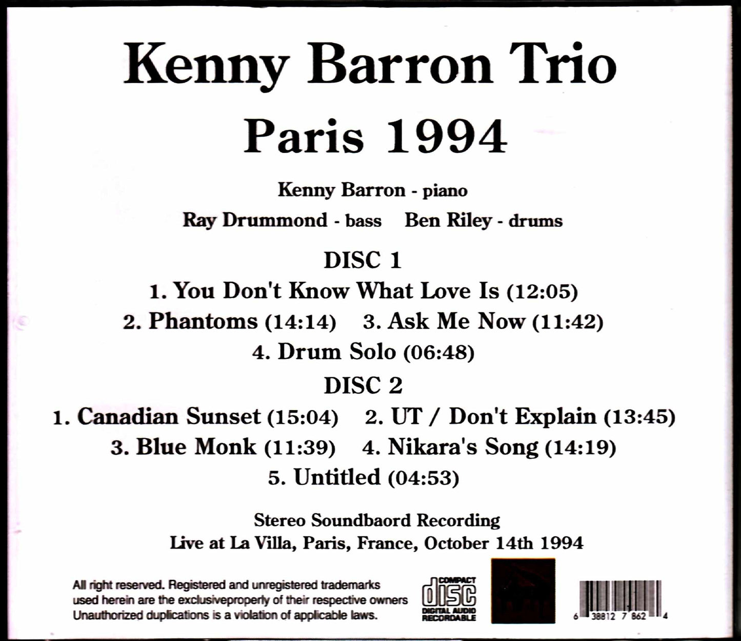 Kenny Barron Trio/France 1994