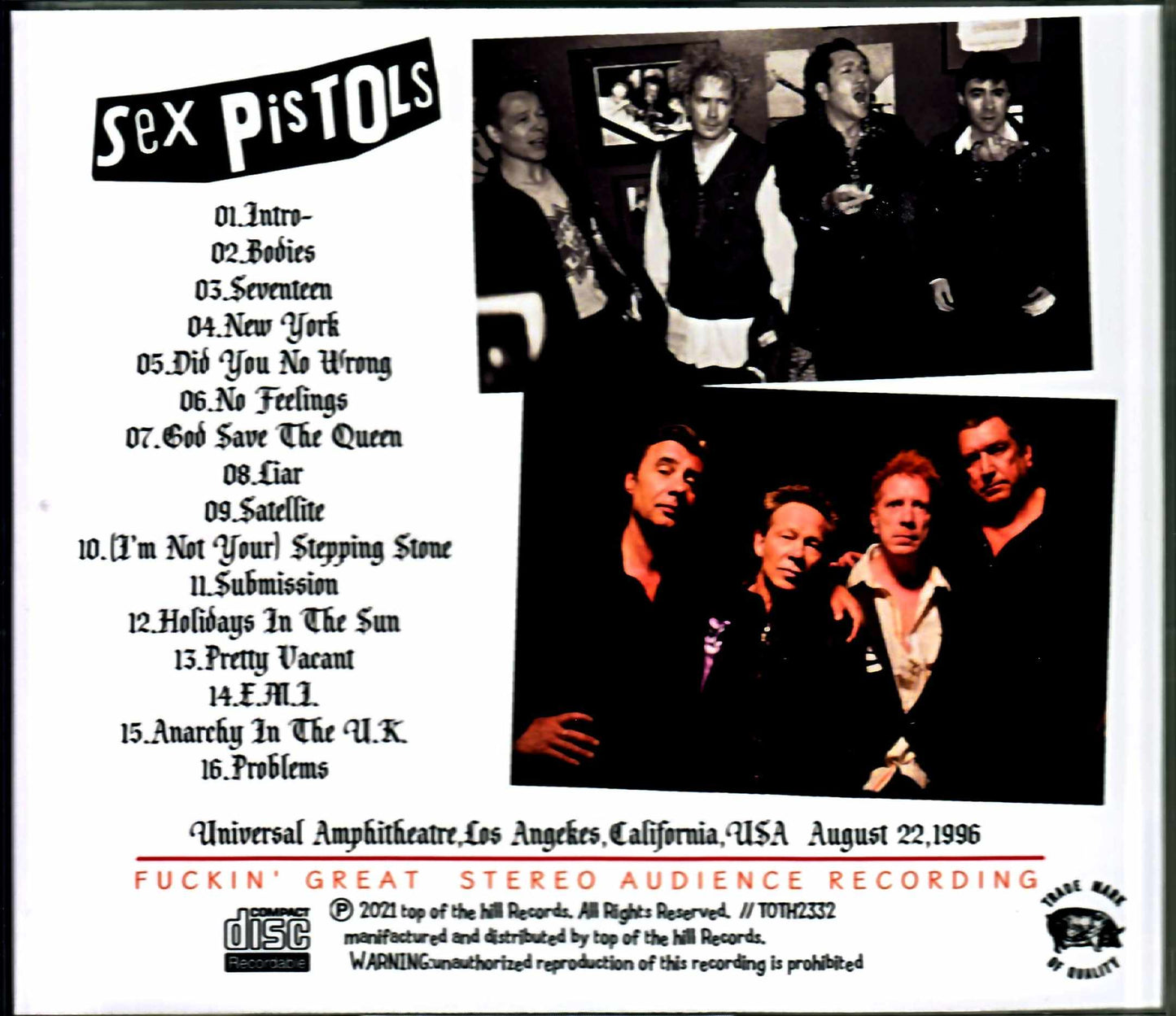 Sex Pistols/CA,USA 1996 Complete