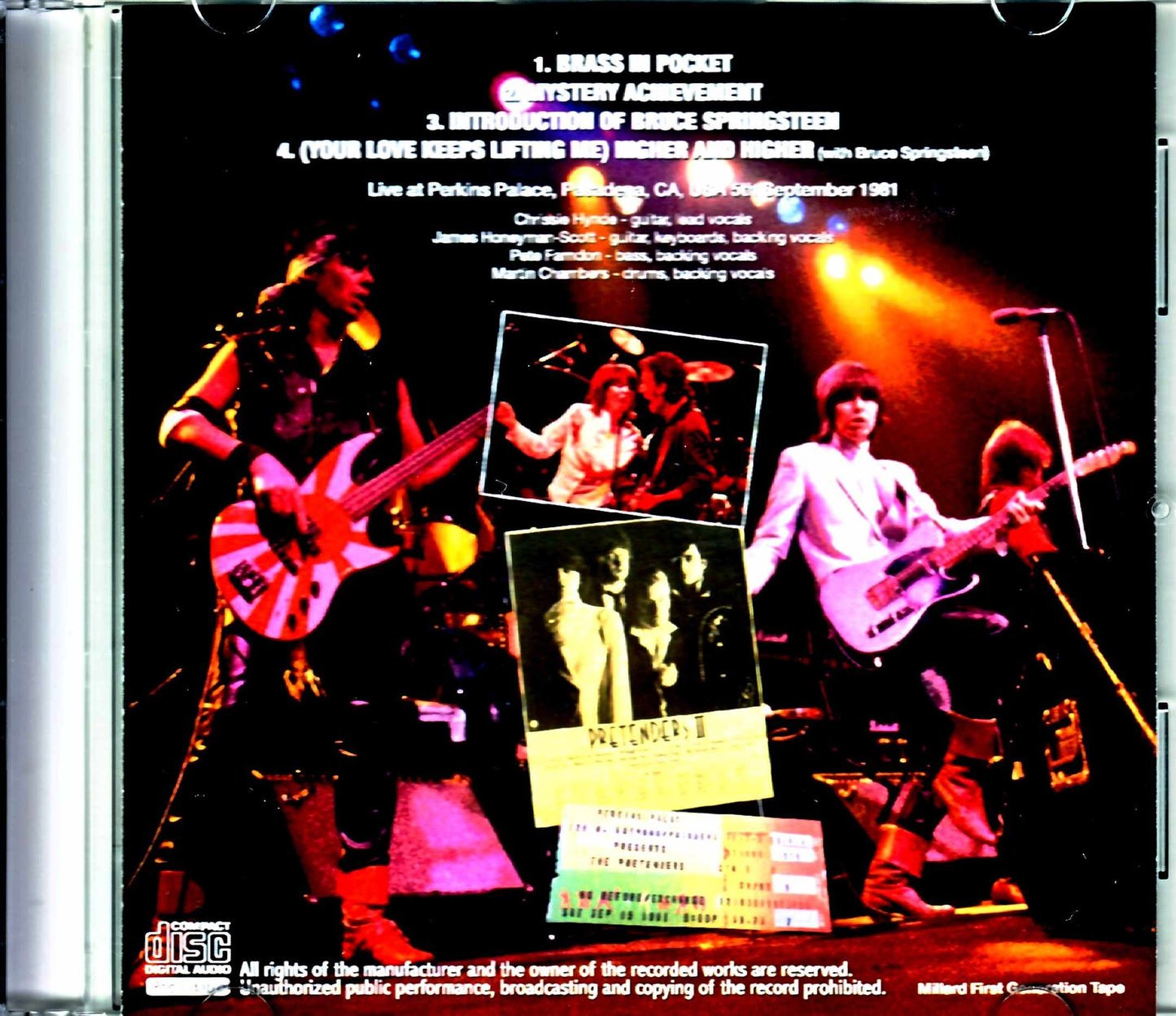 Pretenders/CA,USA 9.5.1981 Mike Millard Master Tapes