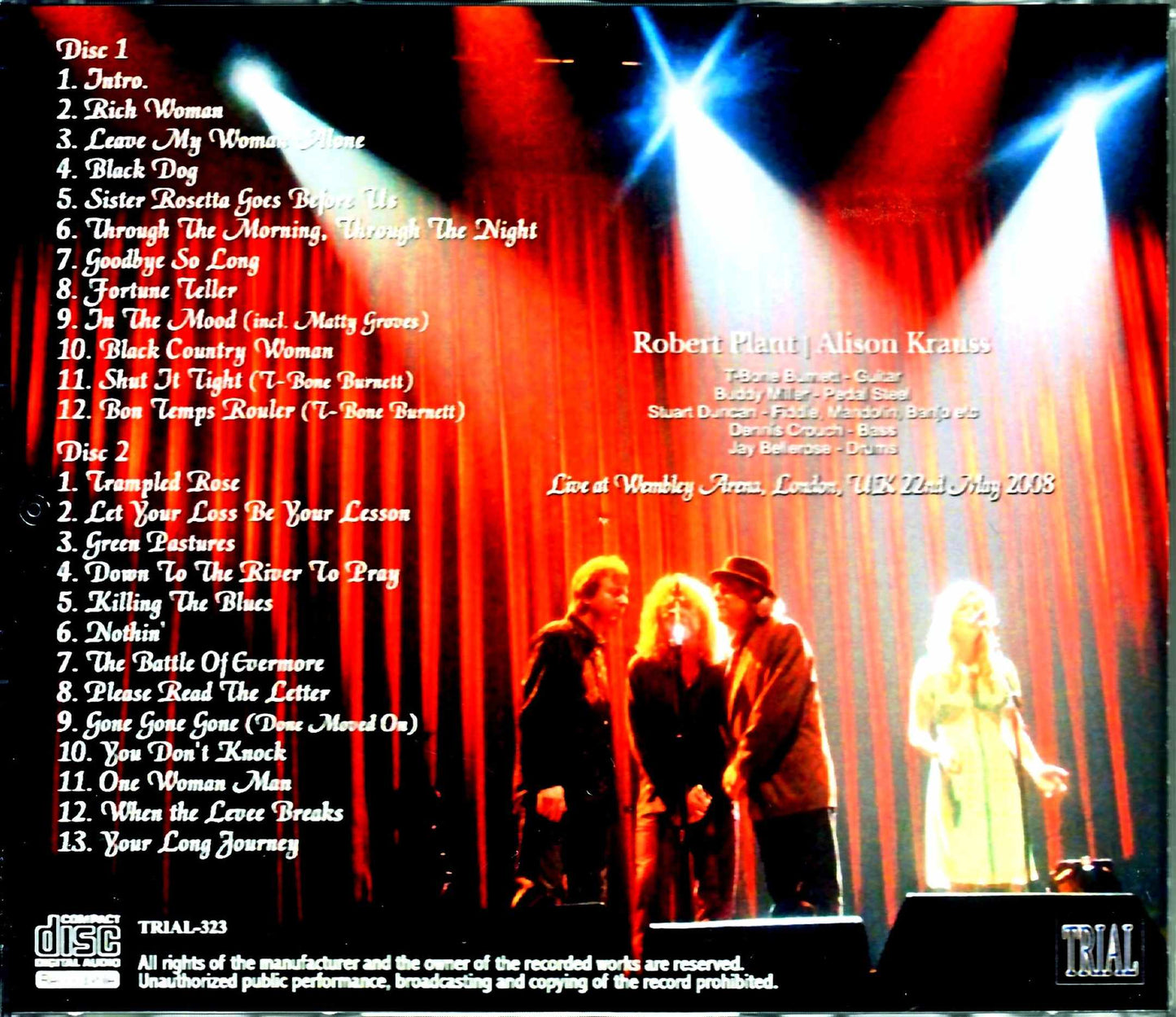 Robert Plant,Alison Krauss/London,UK 5.22.2008 Complete