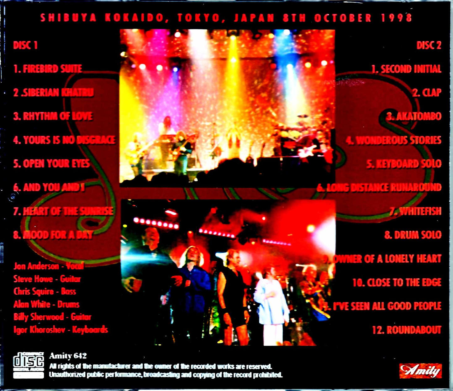 Yes/Tokyo,Japan 10.8.1998