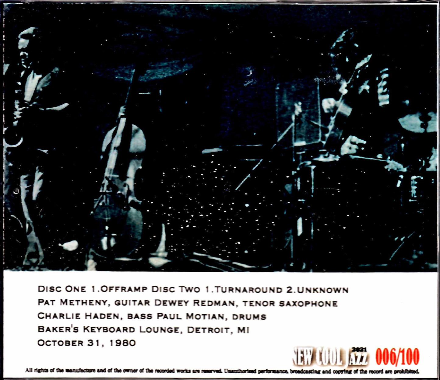 Pat Metheny Dewey Redman,Charlie Haden,Paul Motian/MI,USA 1980 Complete