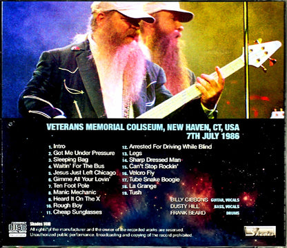 ZZ Top ZZ/CT, USA 1986