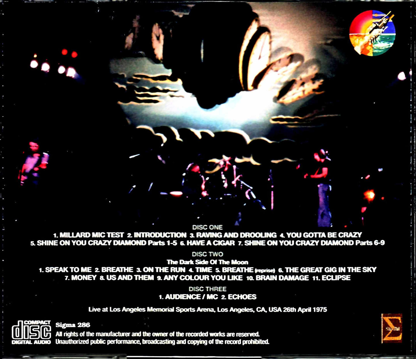 Pink Floyd/CA,USA 4.26.1975 Upgrade