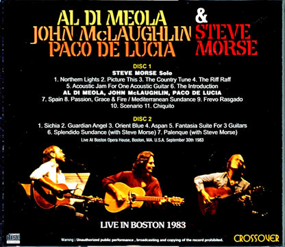 Al di Meola John McLaughlin Paco de Lucia Steve Morse/MA,USA 1983
