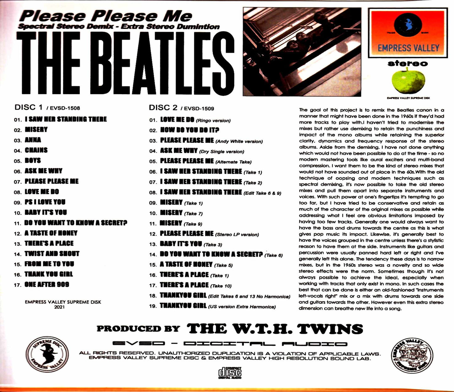 Beatles/Please Please Me Final Technical Specifications Please Please Me Spectral Stereo Demix