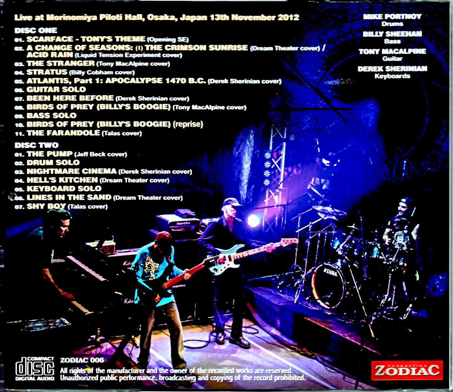 Pyro Technical Genius Mike Portnoy,Billy Sheehan,Tony Macalpine,Derek Sherinian/Osaka,Japan 2012 Complete