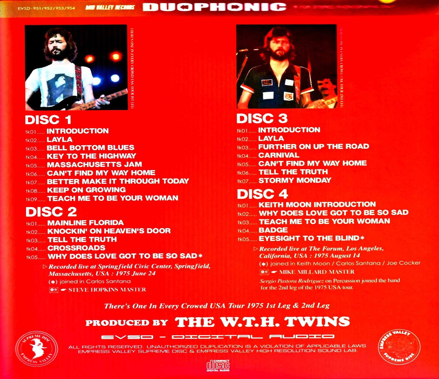 Eric Clapton Santana Eric Clapton Santana/MA.USA 1975 & more