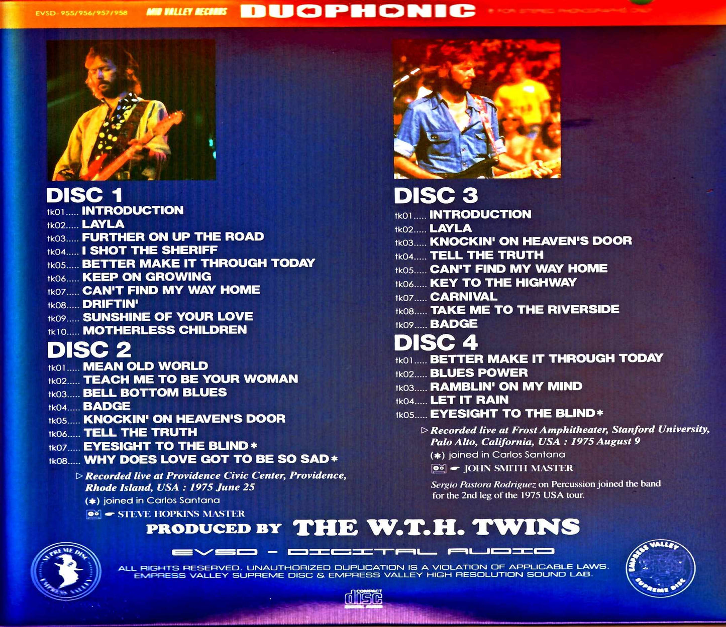 Eric Clapton Santana/RI.USA 1975 & more