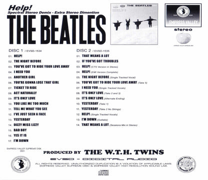 The Beatles/Help 4 people are idols Final technical specifications Help ! Spectral Stereo Demix