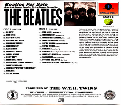 Beatles Beatles/Beatles For Sale Final Technical Specifications Beatles For Sale Spectral Stereo Demix