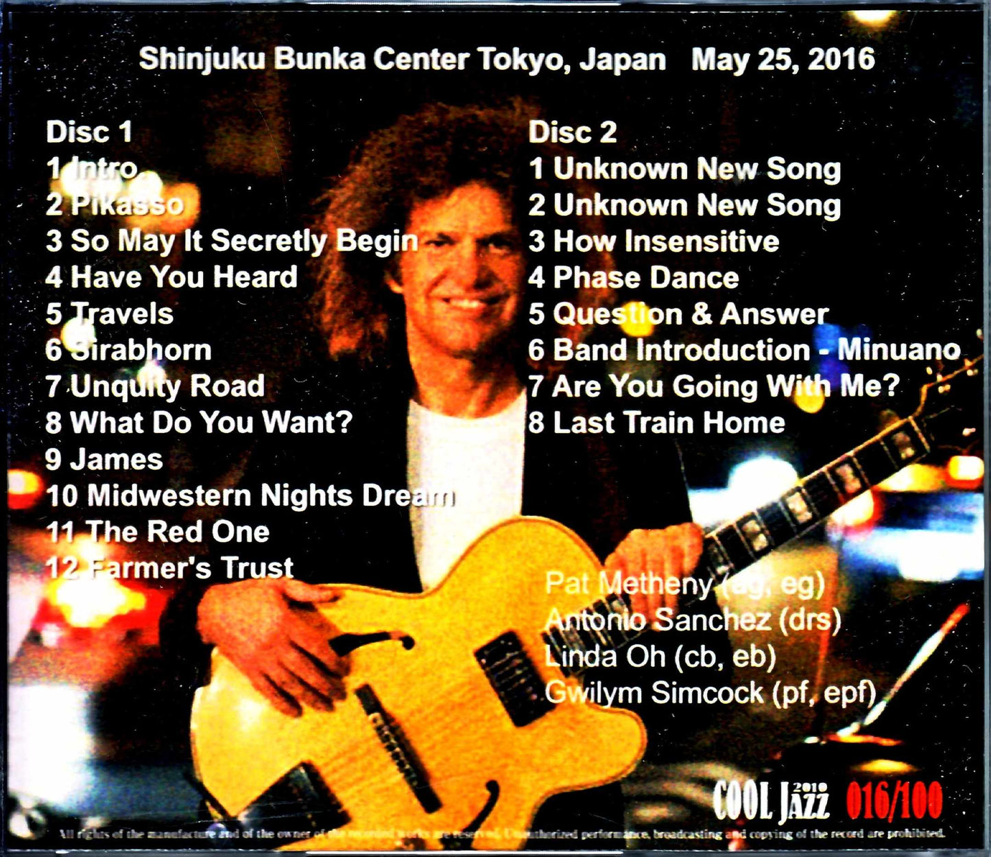 Pat Metheny/Tokyo,Japan 5.25.2016 Complete