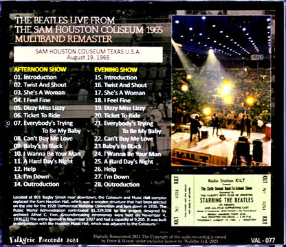 Beatles The Beatles/Sam Houston Coliseum Remastered Edition TX,USA 1965 2shows Complete Remastered