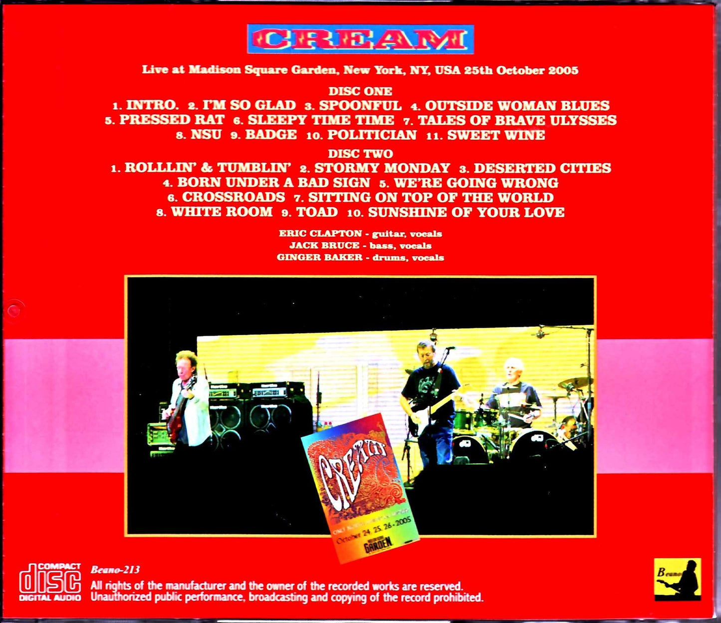 Cream Cream/NY,USA 10.25.2005 Original DAT Master