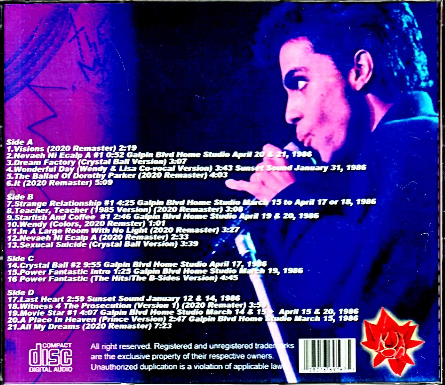Prince & the Revolution Prince/Dream Factory 6.3.1986 Configuration