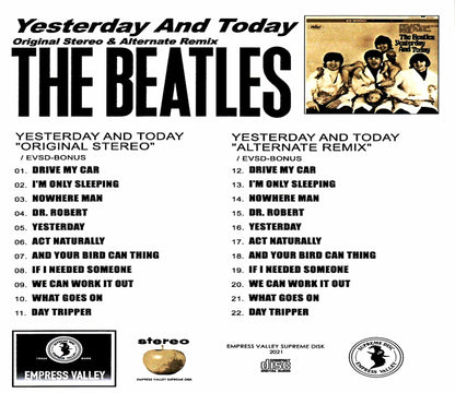 Beatles Yesterday and Today Original Stereo & Alternate Remix