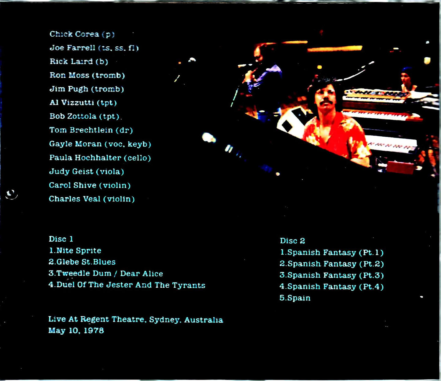 Chick Corea Band Joe Farrell Chick Corea Joe Farrell/Australia 1978