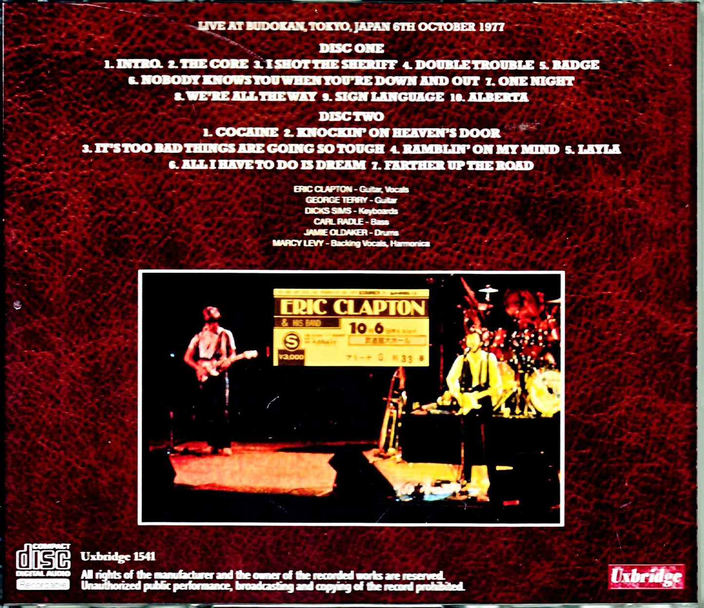 Eric Clapton/Tokyo,Japan 10.6.1977