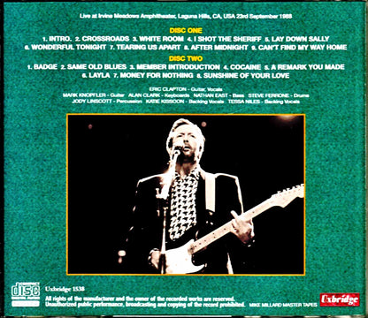 Eric Clapton/CA,USA 9.23.1988 Mike Millard Master Tapes Upgrade