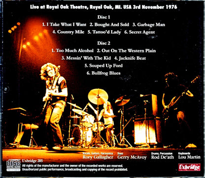 Rory Gallagher/MI,USA 1976 Complete