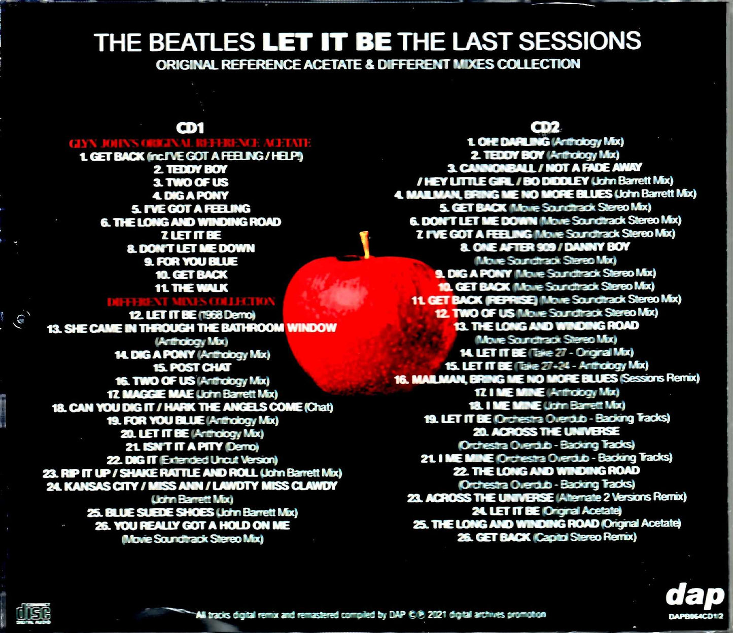 Beatles Let it Be Original Reference Acetate & Different Mixes Collection