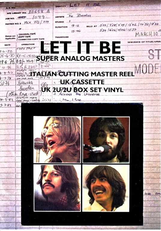Beatles Let it Be Analog Masters Let it Be Super Analog Masters