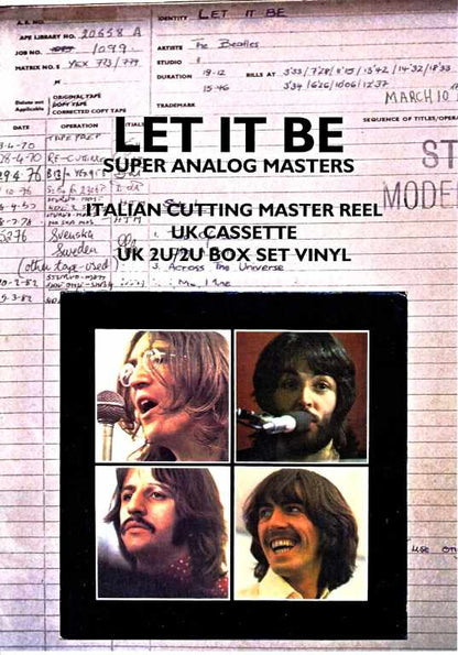 Beatles Let it Be Analog Masters Let it Be Super Analog Masters