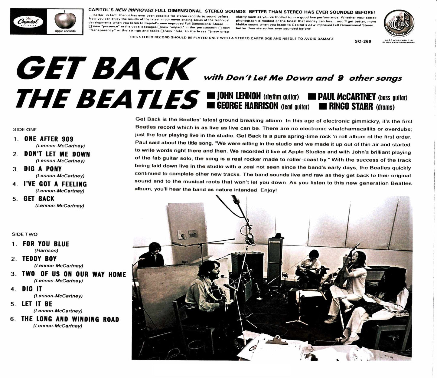 Beatles Beatles/Get Back Glyn Johns US Master Edition Get Back Analog Source Master Completely Full Version