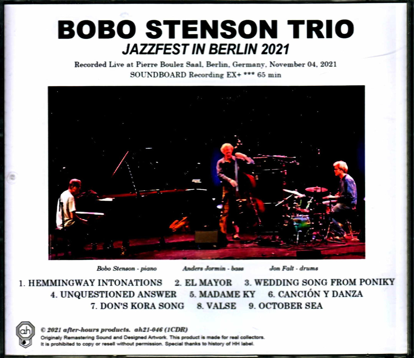 Bobo Stenson Trio Bobo Stenson/Germany 2021