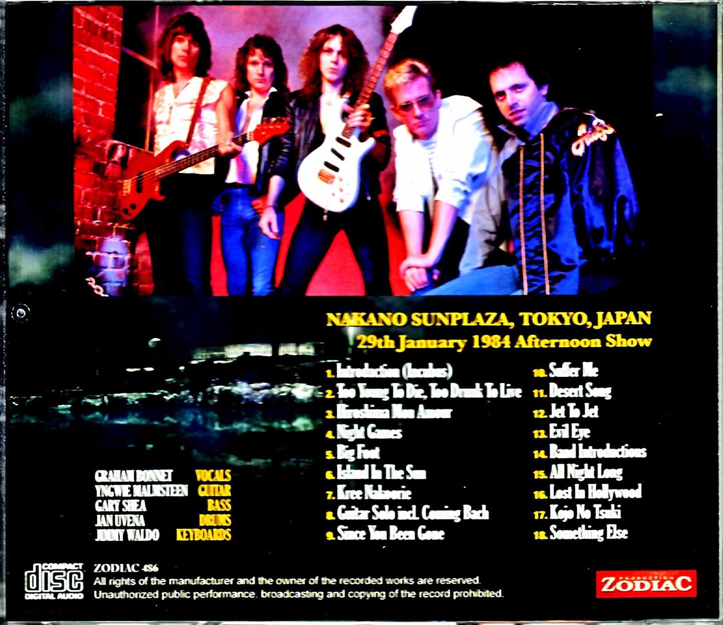 Alcatrazz/Tokyo,Japan 1.29.1984 Afternoon Show