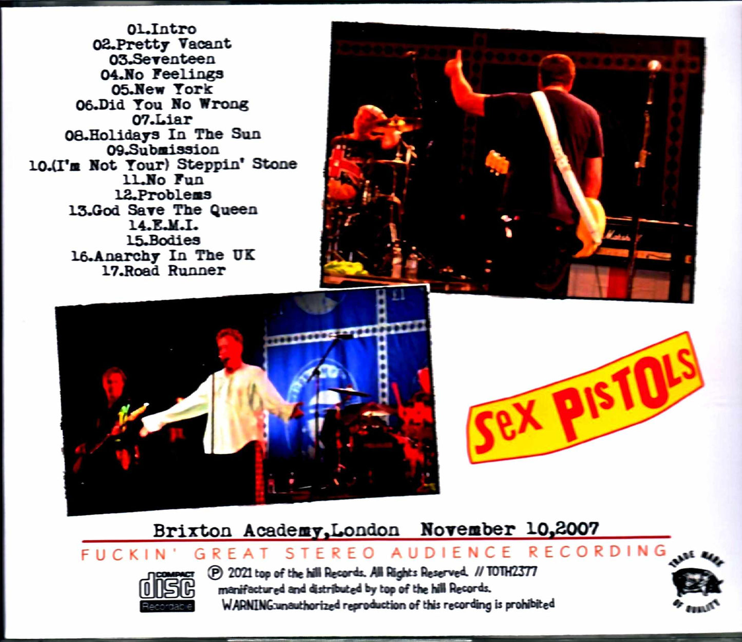 Sex Pistols/London,UK 11.10.2007 Complete