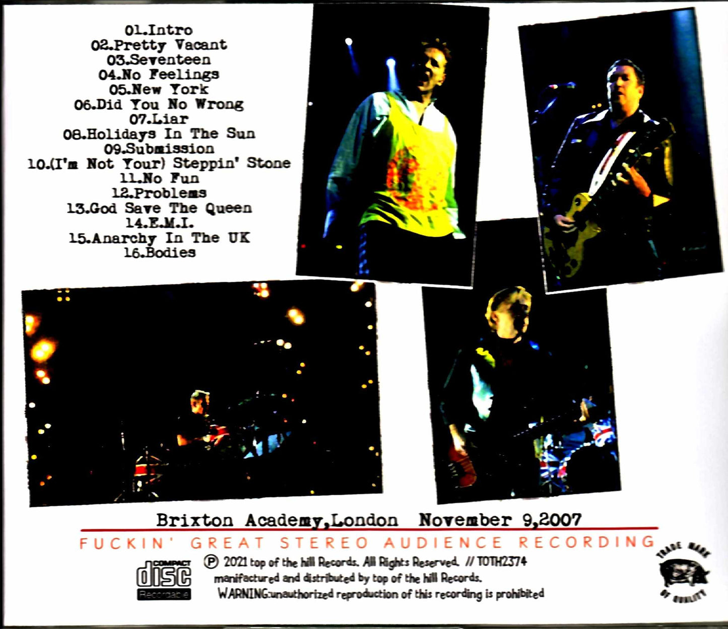 Sex Pistols/London,UK 11.9.2007 Complete