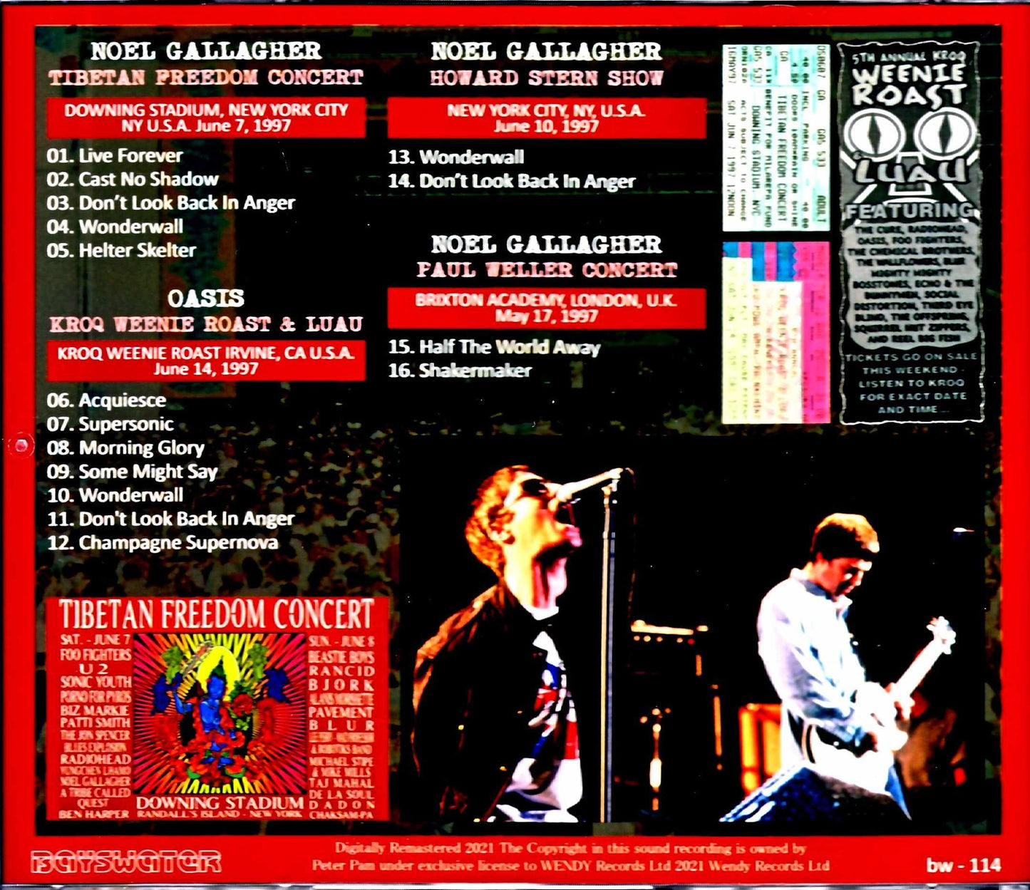 Oasis Noel Gallagher Oasis Noel Gallagher/CA,USA 1997 Complete & more