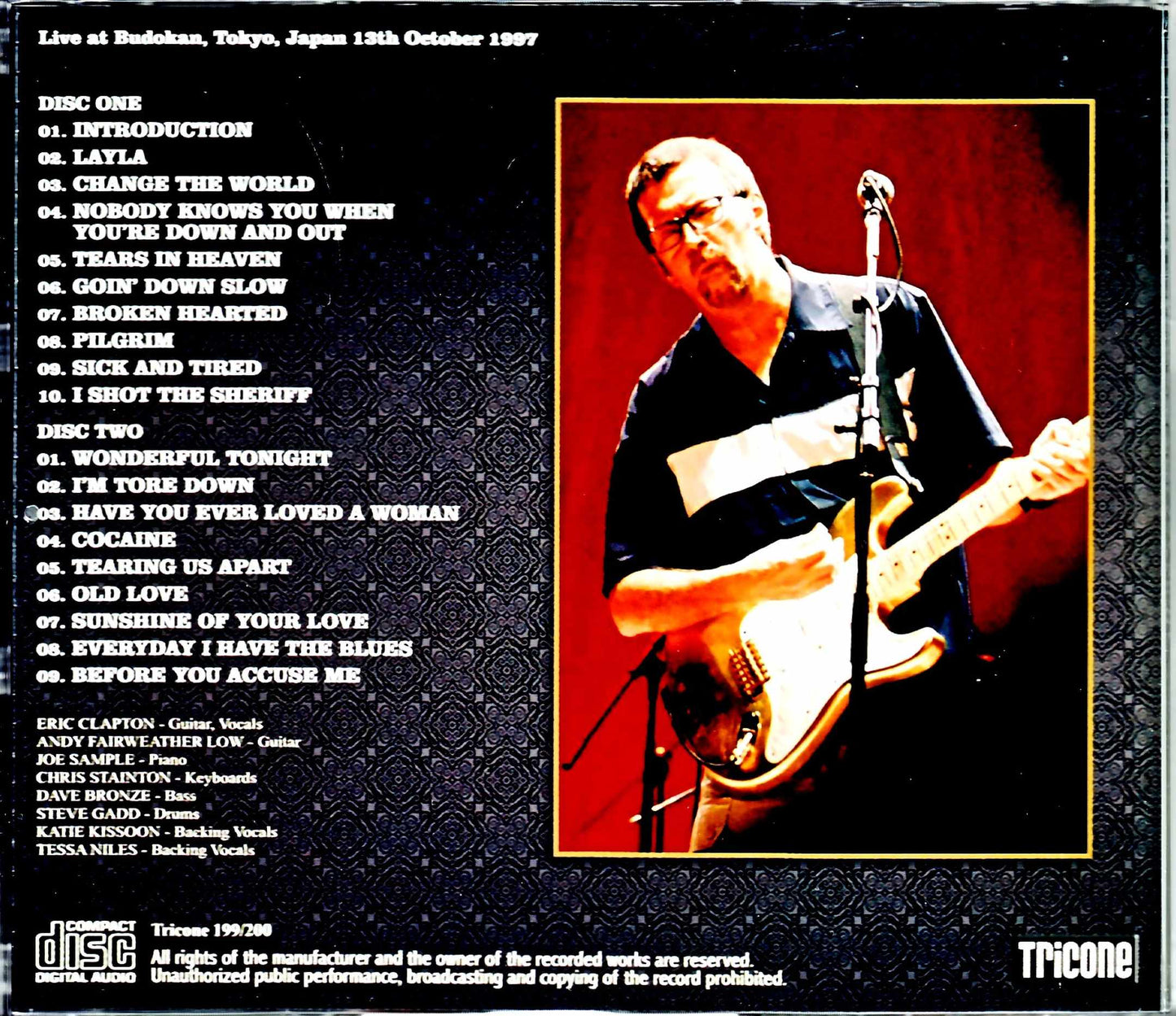 Eric Clapton Eric Clapton/Tokyo,Japan 10.13.1997 DAT Master