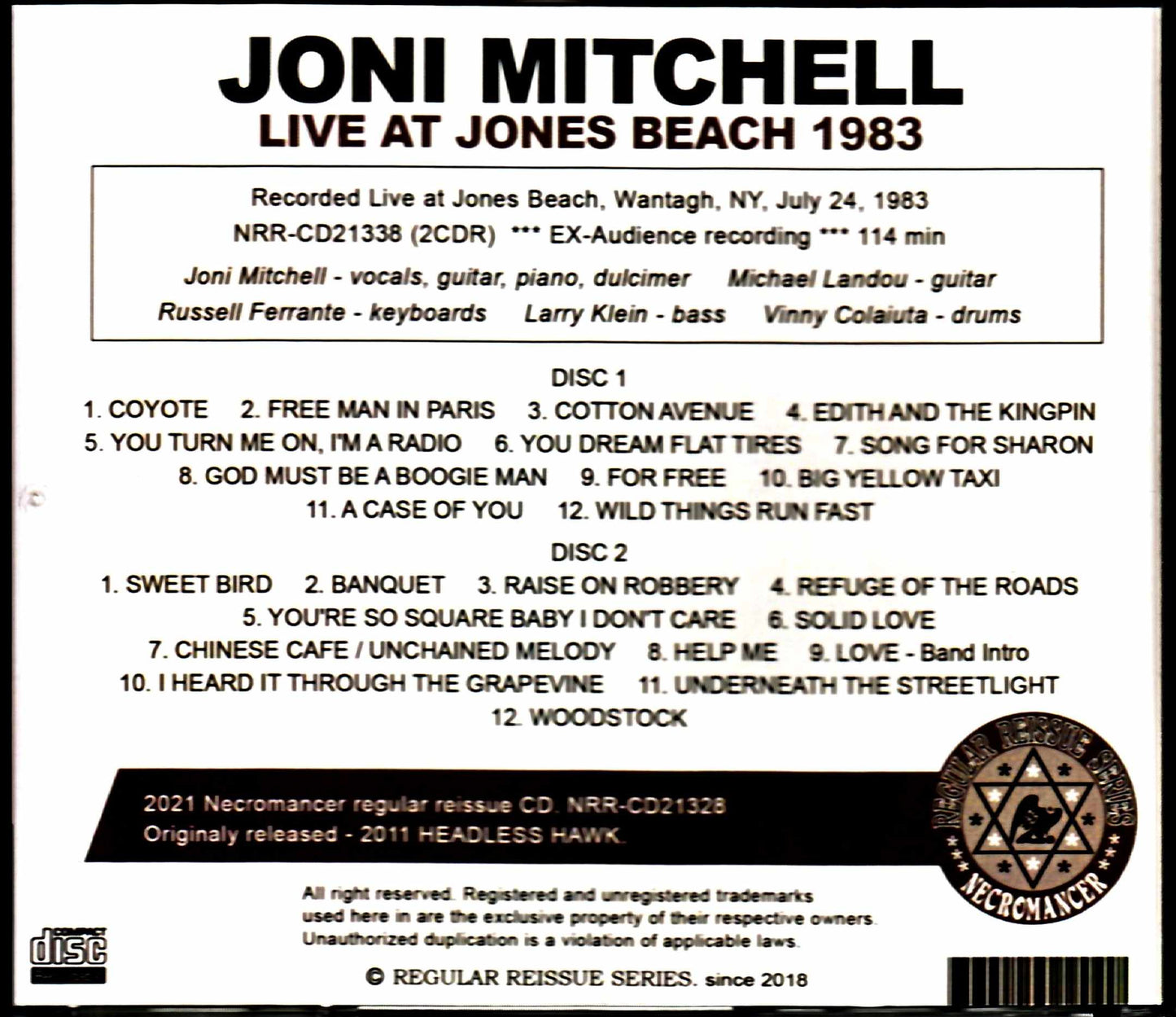 Joni Mitchell Michael Landau Joni Mitchell Michael Landau/NY,USA 1983
