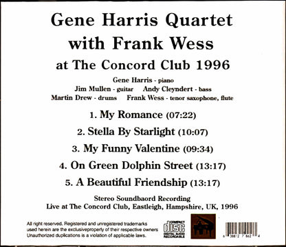Gene Harris Quartet Frank Wess Gene Harris Frank Wess/England,UK 1996