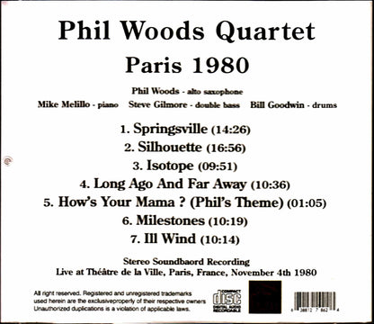 Phil Woods Quartet Phil With/France 1980