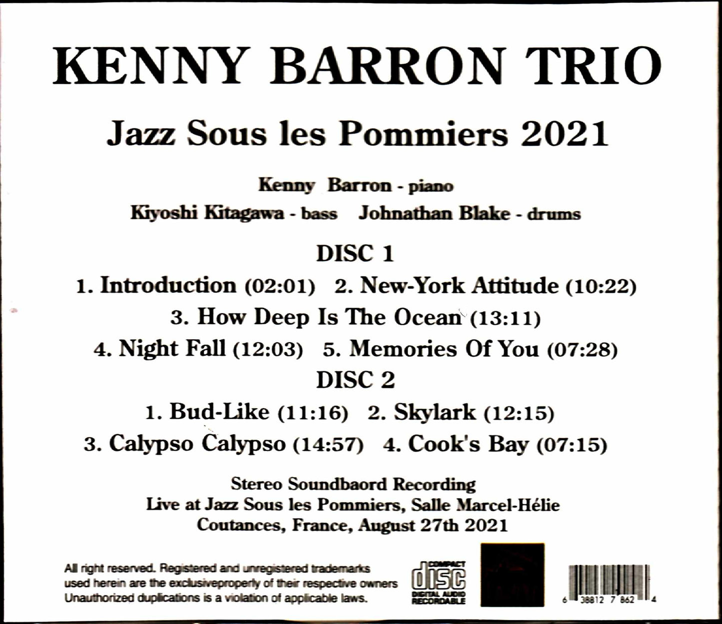 Kenny Barron Trio Kenny Barron/France 2021