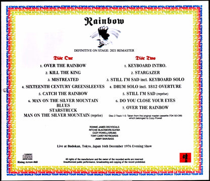 Rainbow Rainbow/On Stage 45th Anniversary Special Edition On Stage Tokyo,Japan 9.16.1976 Evening Show Best Edition