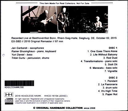 Jan Garbarek Group Jan Garbarek/Germany 2015 Complete