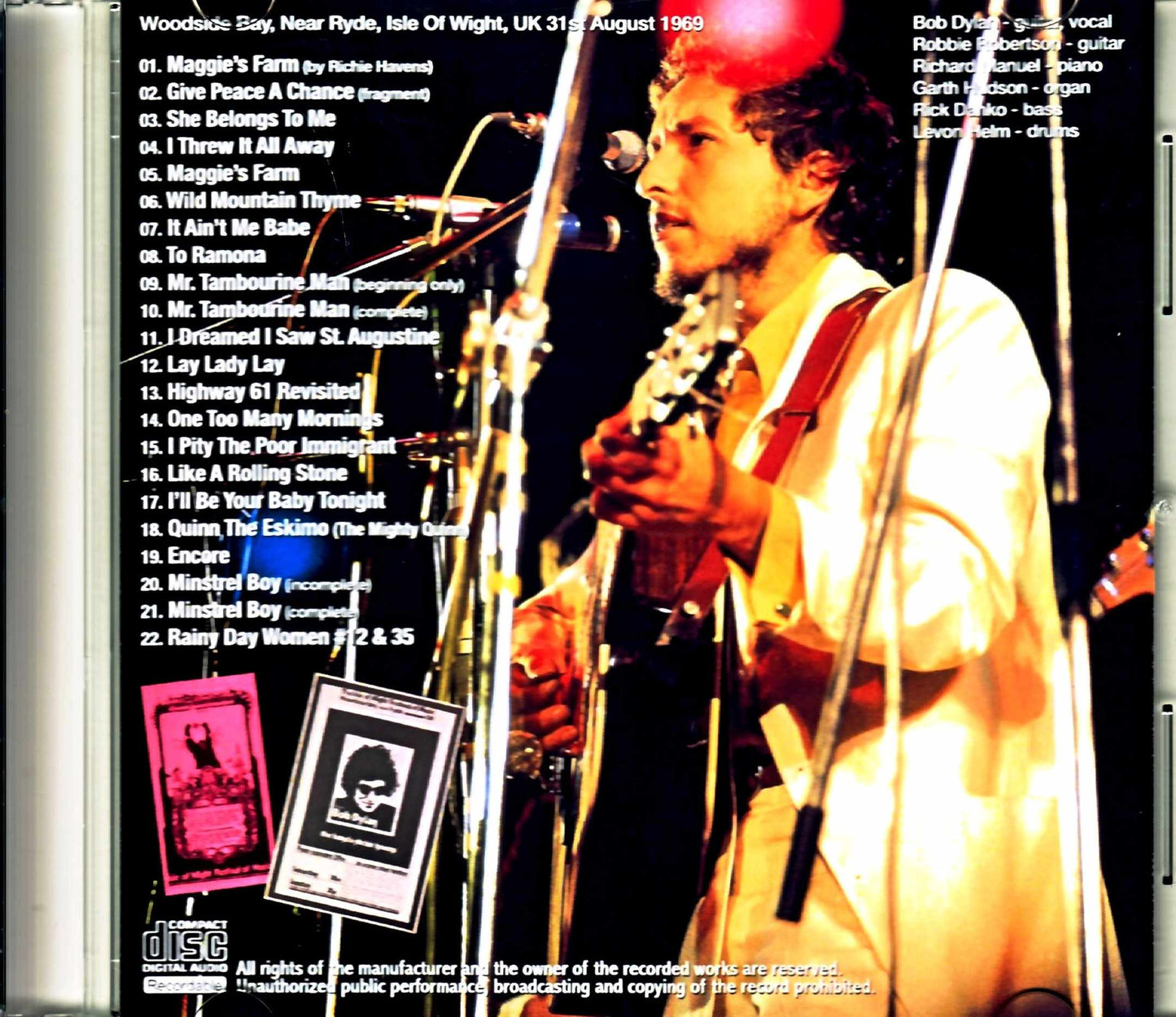 Bob Dylan / Isle of Wight, UK 1969 Raw Tapes