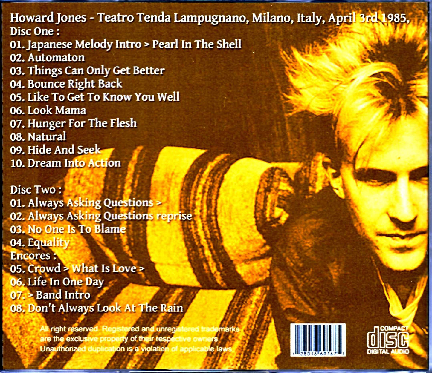 Howard Jones/Italy 1985