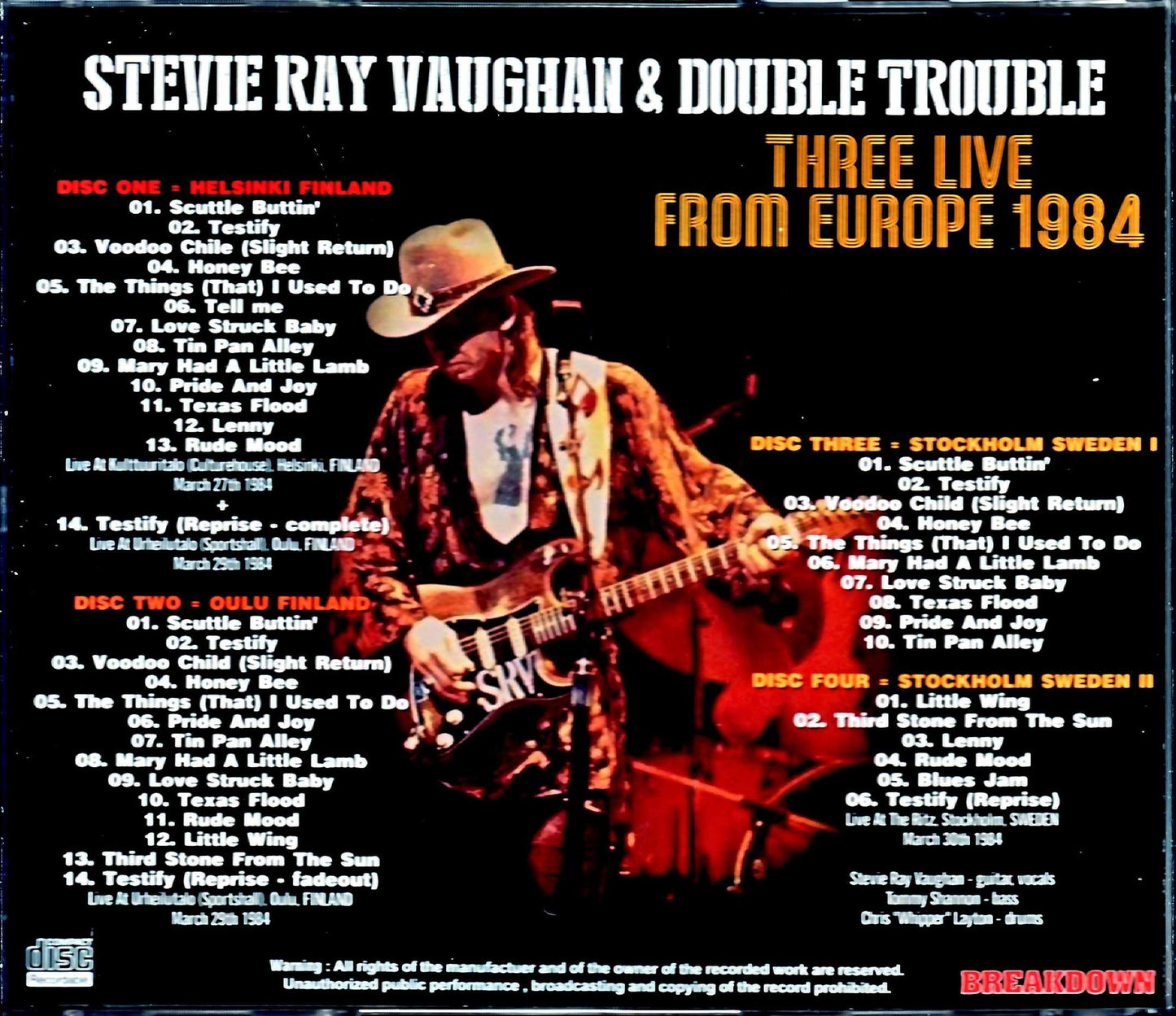 Stevie Ray Vaughan & Double Trouble Stevie Ray Vaughan/Europe Tour Collection 1984