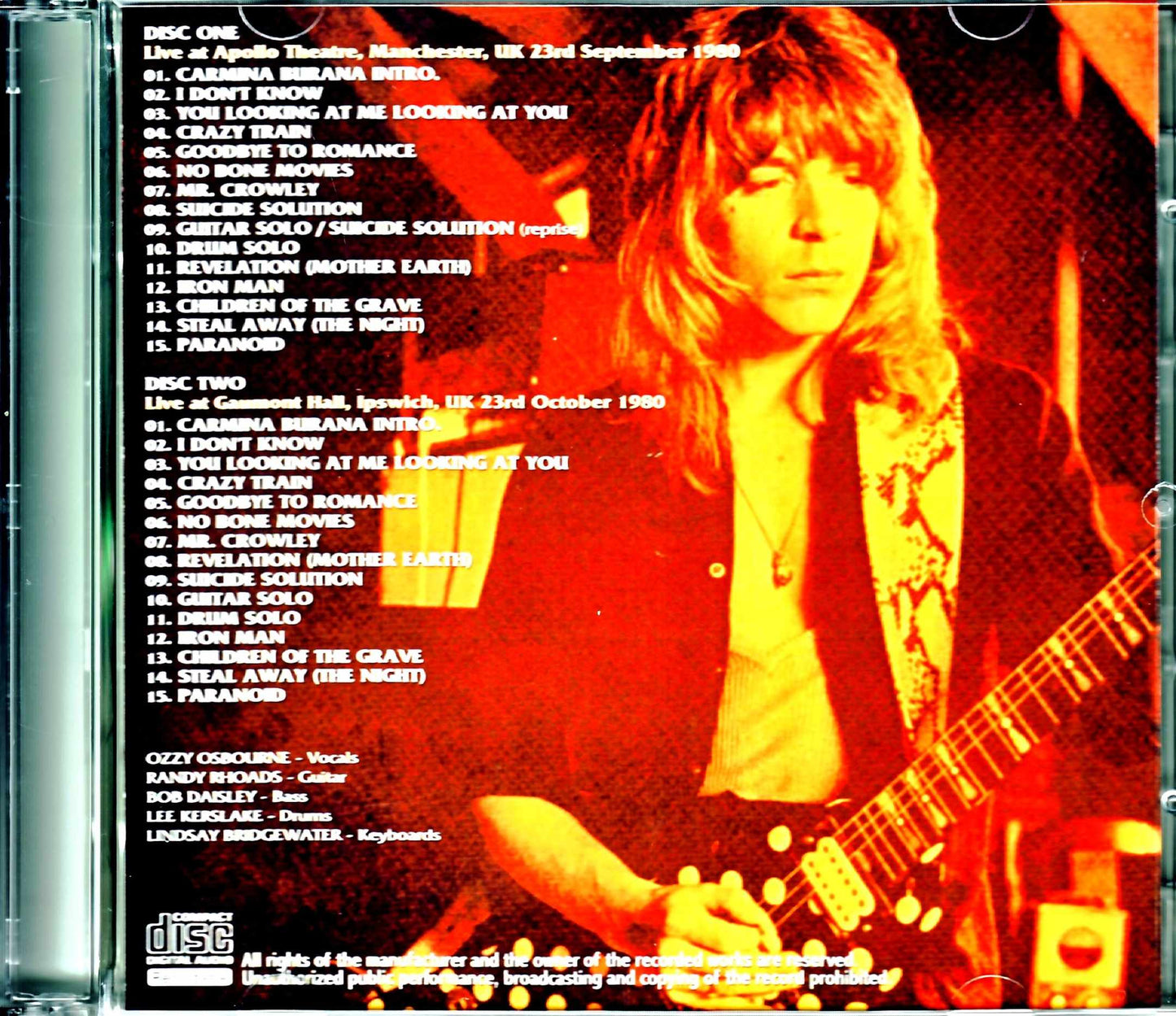 Ozzy Osbourne/England,UK 1980 2Shows