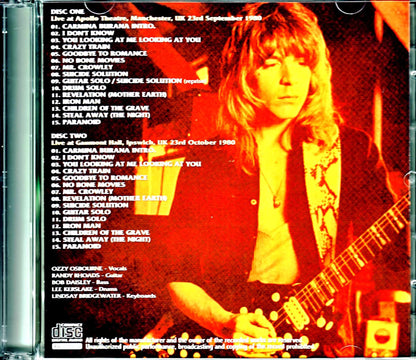 Ozzy Osbourne/England,UK 1980 2Shows