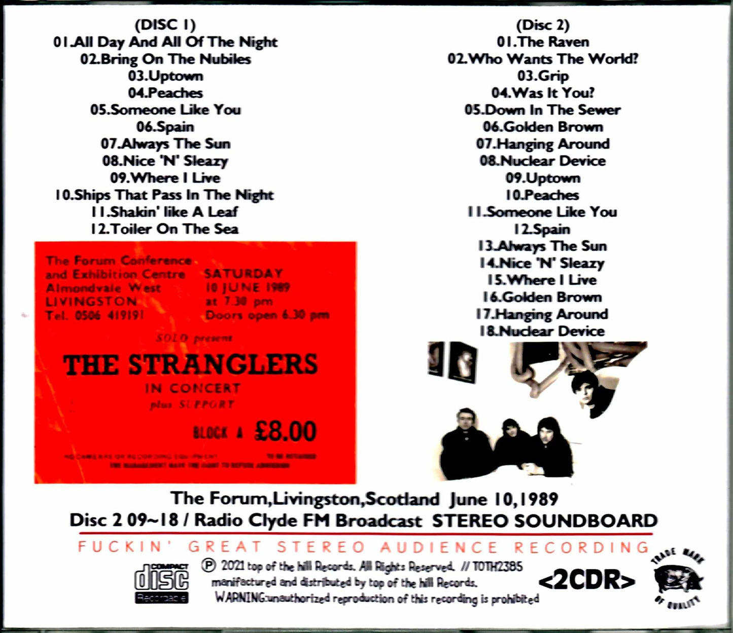 Stranglers/Scotland,UK 1989 & more Complete