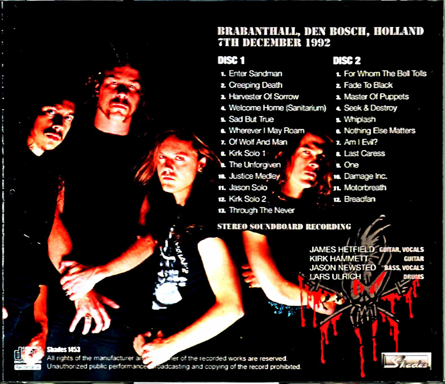 Metallica/Holland 1992 DAT Master