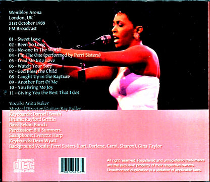 Anita Baker/London,UK 1988
