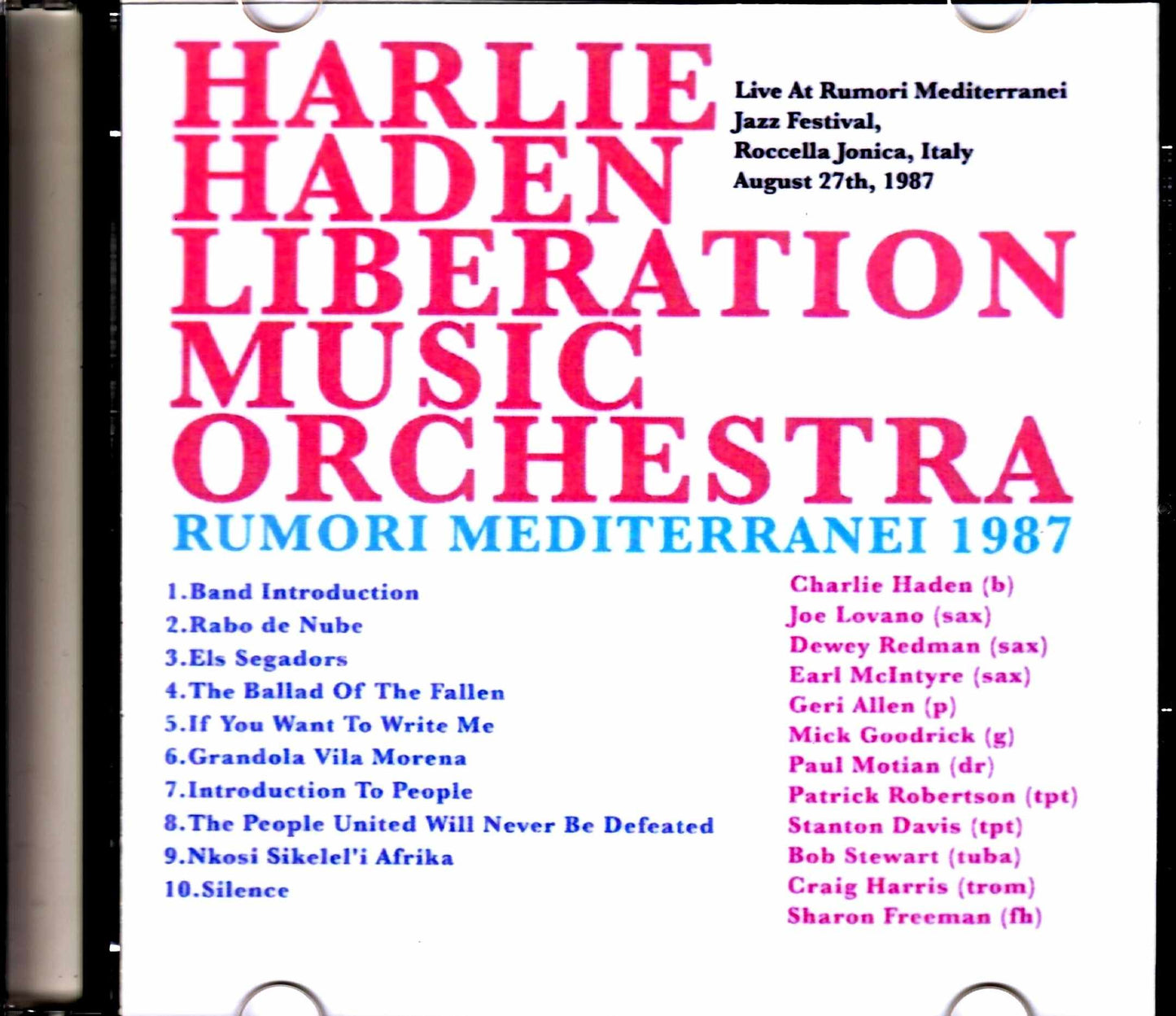 Charlie Haden Liberation Music Orchestra Charlie Haden Paul Motian/Italy 1987